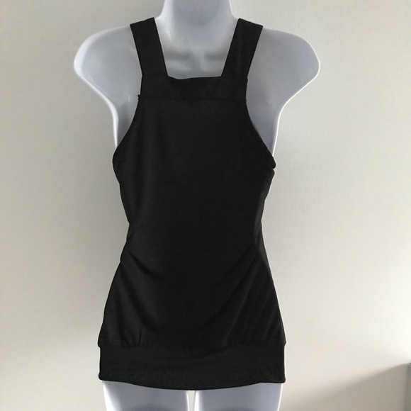 NWOT XOXO Black Roped Criss Cross Ruffled Women’s Tank Top - Picture 7 of 11